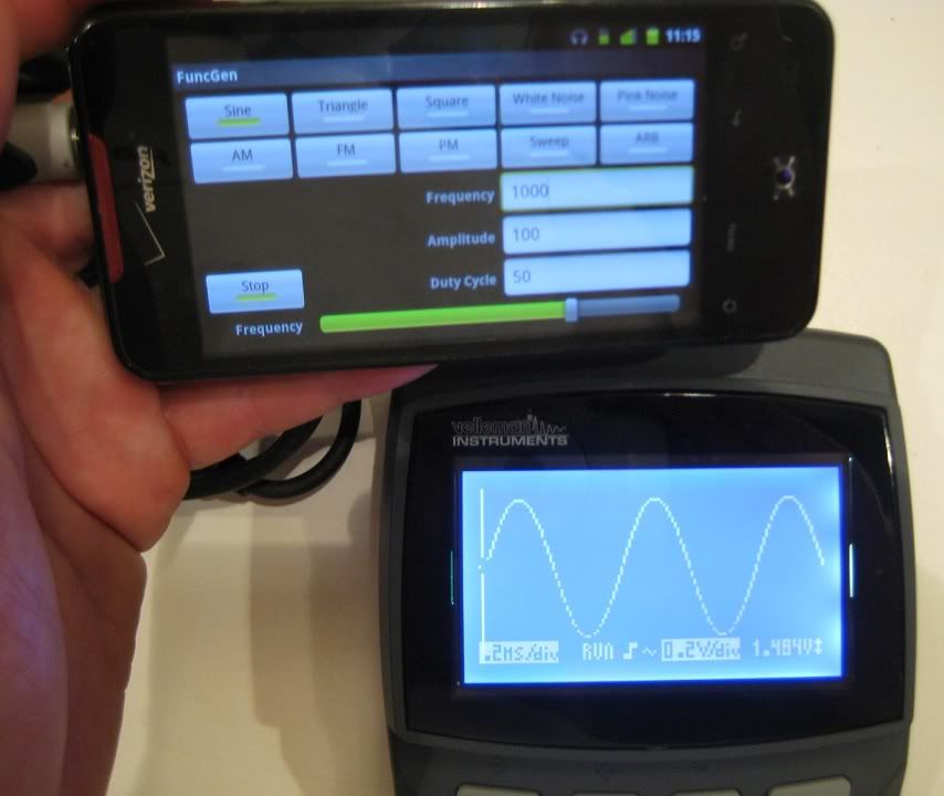 Droid output voltage test (and a few signal generator apps